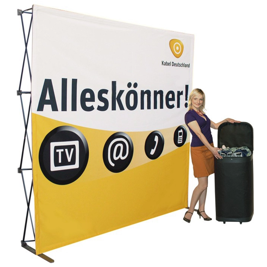 Faltdisplay Messewand Textil 3x3 mit Druck | 225 x 225cm | X-CITE® Werbesysteme ArtikelNr.: 1800105 Faltdisplay Messewand Textil 3x3 mit Druck | 225 x 225cm | X-CITE® Werbesysteme ArtikelNr.: 1800105