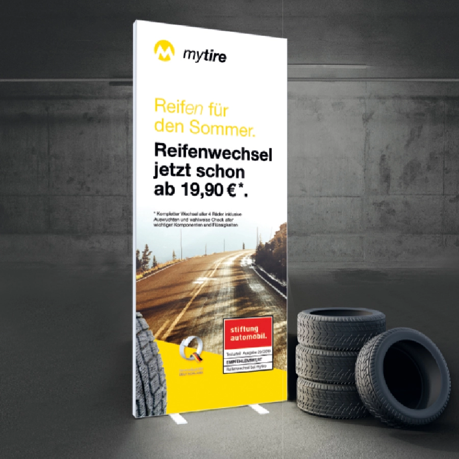 LED Rollup Messewand Pixlip Pop inkl. Druck