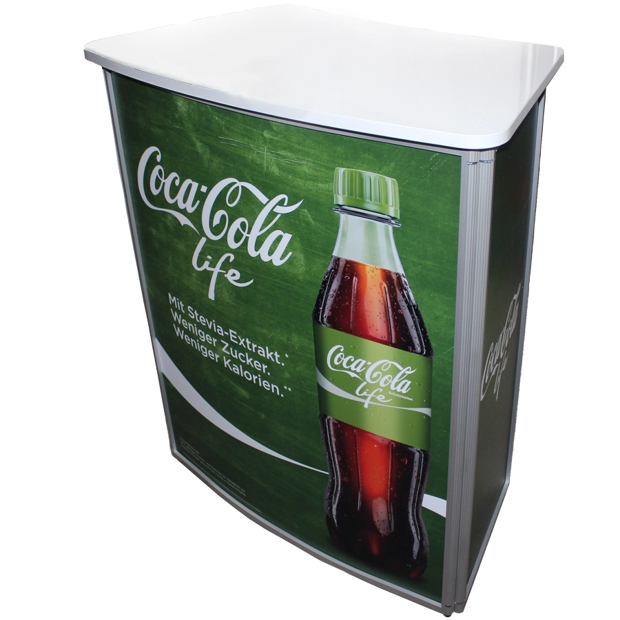 Messetheke / Werbetheke AluLine Rondo inkl. Druck